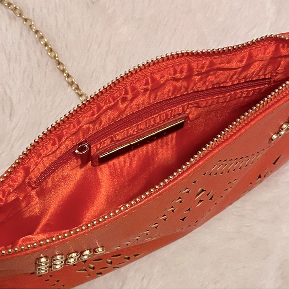 Red and gold studded purse with chain strap - Picture 4 of 5